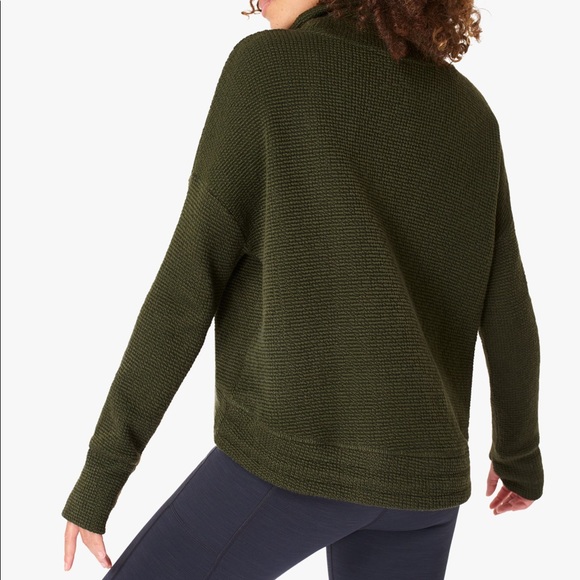 Sweaty Betty restful boucle sweatshirt olive green xs - Picture 2 of 10
